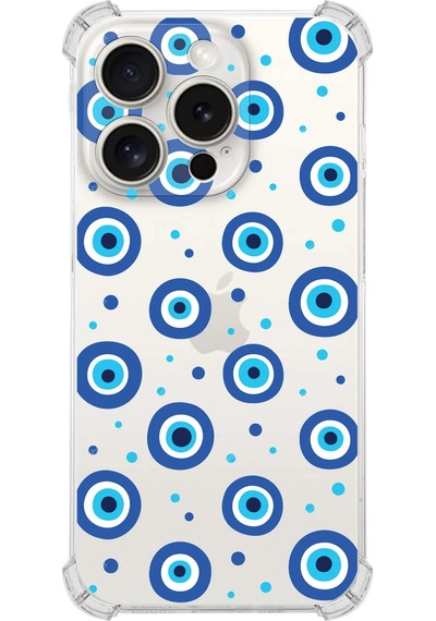 Printify Apple Uyumlu iPhone 15 Pro Devil Eye 1 Şeffaf Köşe Ve Kamera Korumalı Korumalı Antişok Kılıf 0166a