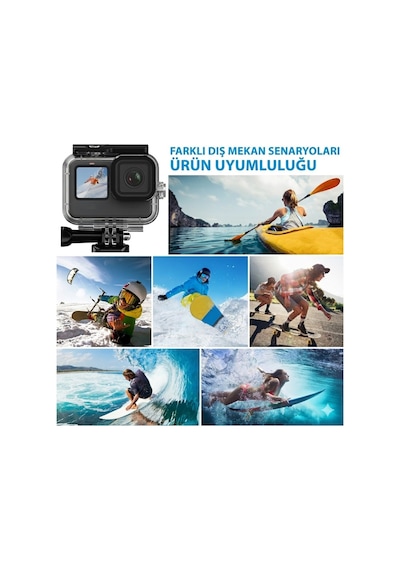 Sanger Hero 9-10-11-12-13 Uyumlu 30m Su Geçirmez Sualtı Housing Kılıfı Şeffaf