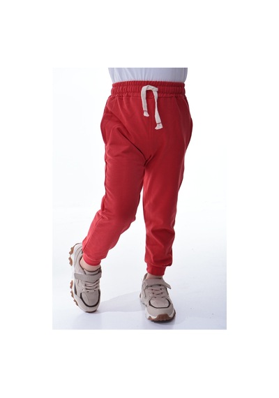 Unisex Çocuk %100 Pamuk Günlük Jogger Eşofman Altı 12 Ay 5 Yaş Kırmızı