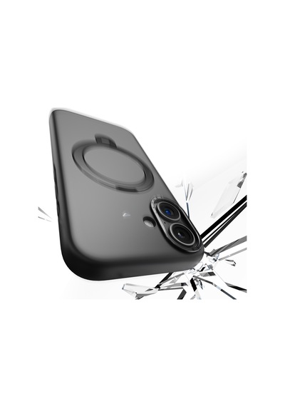 Apple Uyumlu iPhone 17 Kılıf M-safe Şarj Özellikli Metal Standlı Sıvı Silikon Lenyes Ck223 Kapak Siyah Siyah
