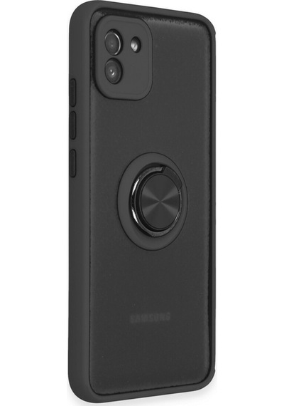 Samsung Galaxy A03 İçin Kamera Korumalı Yüzüklü Kılıf - Leke Tutmaz Mat Ve Dayanıklı Yapı