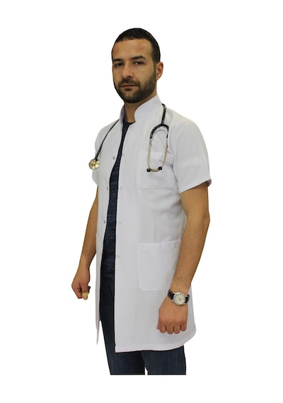 Hakim Yaka Erkek Orta Boy - Kısa Kol Doktor Önlüğü Öğretmen Önlük