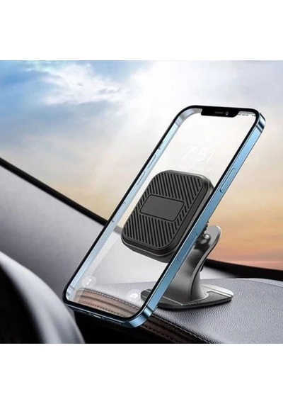 Telefon Tutacağı Manyetik Vantuzlu Ultra Güçlü Mıknatıslı Araç İçi Torpido Üstü Tel Tutucu Üniversal Siyah Siyah