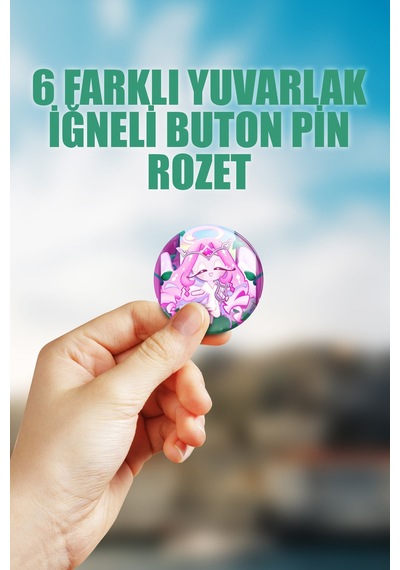 Cookie Eternal Sugar Cookie Çanta Süsü Rozet İğneli Buton Rozet Seti 6 Adet Altılı