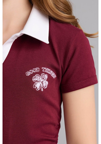 Defacto Slım Fıt Polo Yaka Slogan Baskılı Kısa Kollu Polo Tişört Kız Çocuk G1001a826smbr115 Bordo-br115 Defacto Slım Fıt Polo Yaka Slogan Baskılı Kısa Kollu Polo Tişört Kız Çocuk G1001a826smbr115 Bordo-br115