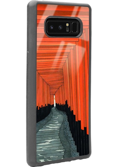 Samsung Uyumlu Note 8 Pastel Pencereler Tasarımlı Glossy Telefon Kılıfı Çok Renkli