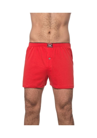 Özkan Underwear 6 Adet Özkan Erkek Pamuklu Şardonlu Düz Renk Boxer 0041 Kırmızı