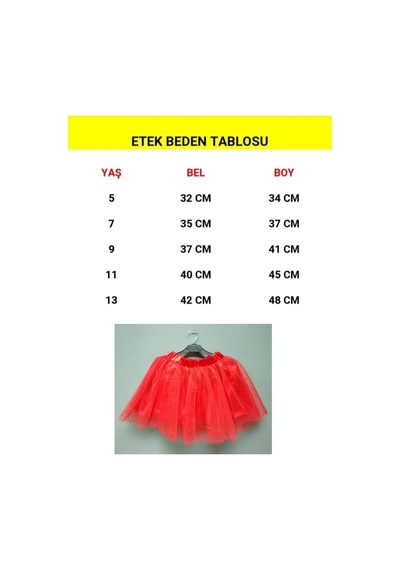 Çello Mello Kız Çocuk Simli Tütü Etek Kırmızı Kırmızı