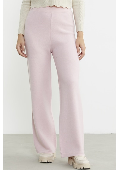 Sementa Bol Paça Lastikli Triko Pantolon - Pembe Mavi