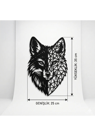 Geometrik Kurt Duvar Tablosu Mdf Lazer Kesim Modern Duvar Süsü Minimal Hayvan Figürlü Dekor Düz Renkli