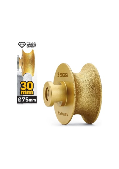 Sgs2791 M14-75x30 Mm Vakum Elmas Mermer Granit Taşlama Diski Tam Profil