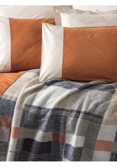 Cotton Box Comfy Pamuk Battaniyeli Çift Kişilik Nevresim Takımı Clement Tarçın