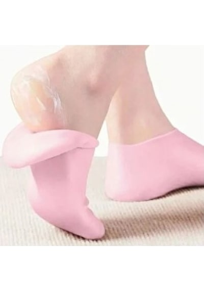 Küçük Boy Silikon Nemlendirici Ayak Bakım Çorabı Pembe