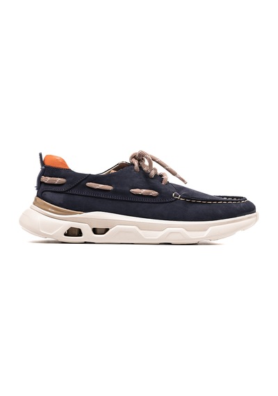 Lacivert Sneaker Erkek Og-2410 John May 018-137 T-etiket91 Laci Nubuk-turuncu Dana Süet Tersi