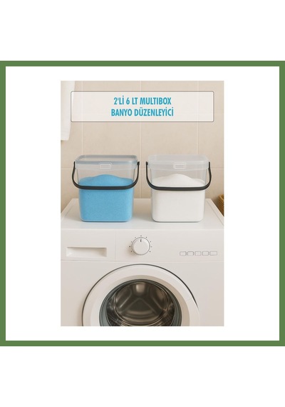 Bezos 2 Li Multibox Deterjanlık Kutusu & Banyo Düzenleyici & Saklama Kutusu 6 Lt Şeffaf Hb006