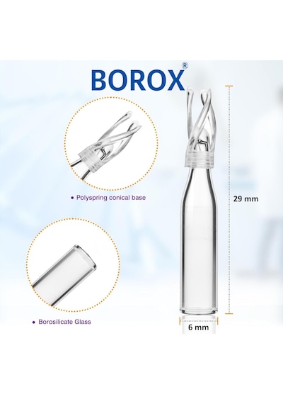 Borox Vial Insert 6x29mm 200µl - Konik Tabanlı - Polyspring Dest