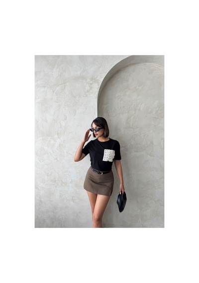 Verymoda Cep Detaylı Tişört D2870 Siyah