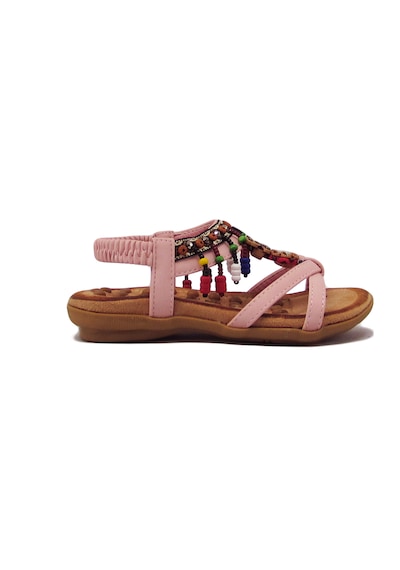 GUJA BLG22Y154 PEMBE KIZ ÇOCUK ARKADAN LASTİKLİ BONCUKLU SANDALET Pembe