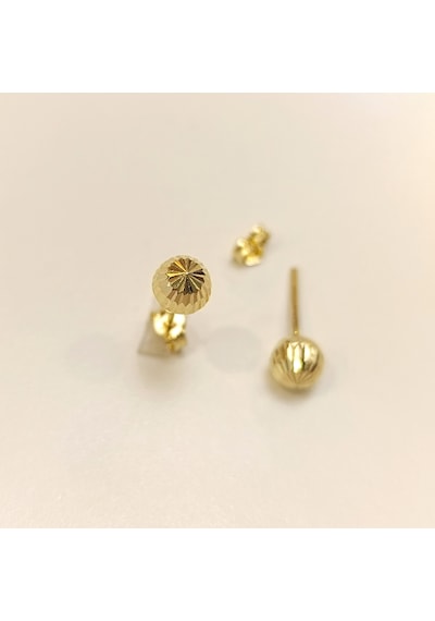 6mm Dorika Toplu Küpe 14 Ayar Altın Hd Videolu Sarı