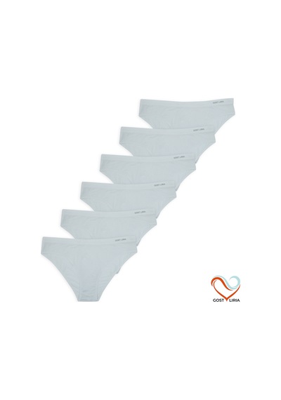 - Premium Bambu Kadın Slip 6 Lı Paket Beyaz Beyaz