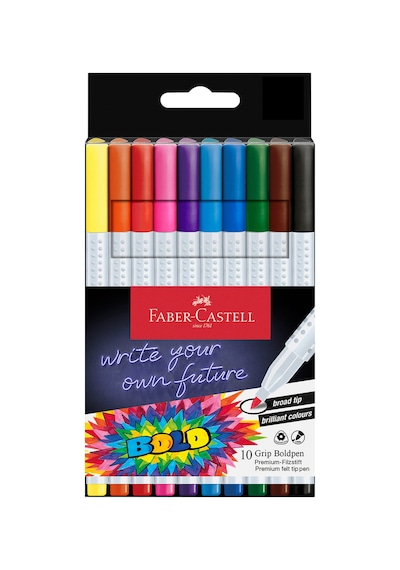 Grip Boldpen Finepen 2.5 Mm,10'lu,ergonomik Beyaz Gövde,grip Noktalı Elden Kaymayan Tutuş