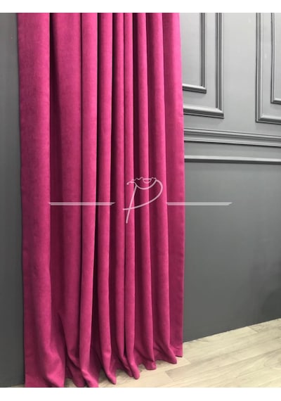 Fon Perde Brillant Marka Panama Desen Koyu Pembe