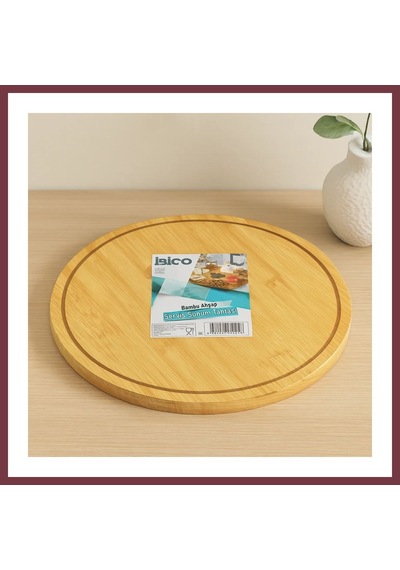 Storeşahin Yuvarlak 29.7 Cm Bambu Döner Sunum Tepsisi 360 Shn0720