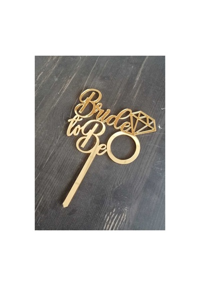 Bride To Be Gold Renk Pleksi Pasta Süsü Caketopper Bekarlığa Veda Partisi Pasta Süsü