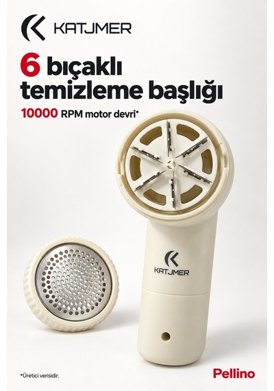 Kj/pl-001 Pellino Şarjlı Tüy Ve Tiftik Toplama Makinesi, 10000 Rpm, Metal Petek Başlık, Usb Şarjlı - Krem