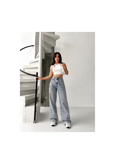 Kene Jeans Yüksek Bel Tintli Esnek Ön Arka Pensli Ön İşlemli Baggy Bol Paça Jeans Tintli Kene Jeans Yüksek Bel Tintli Esnek Ön Arka Pensli Ön İşlemli Baggy Bol Paça Jeans Tintli