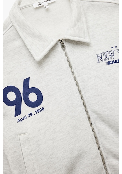 Koton Şardonlu Fermuarlı Sweatshirt Gri