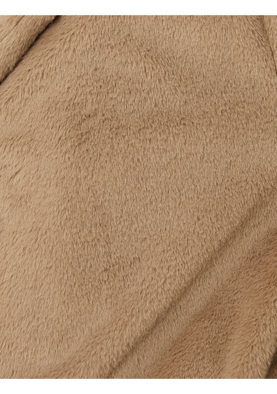 Koton Kapüşonlu Oversize Peluş Kısa Kaban Vizon 3wak00073ew Vizon