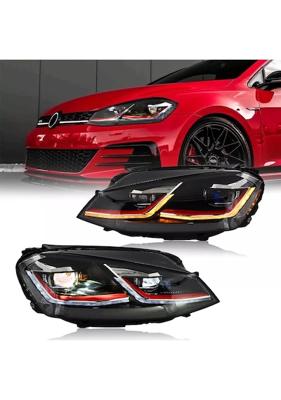 Vw Golf 7.5 2017-2020 Kırmızı J Ön Far