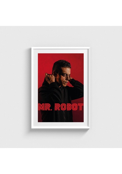 Mr. Robot Dizi Posteri Tablo Çerçeveli Poster Duvar Dekorasyonu Beyaz Çerçeveli Tablo Beyaz Çerçeveli Tablo Dn11d550beyaz