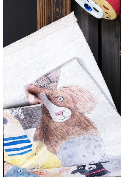 Renkli Köpek Desenli Kilim Pet Dostu Dekoratif Tasarım Çocuk & Oyun Odası Çok Renkli Çok Renkli