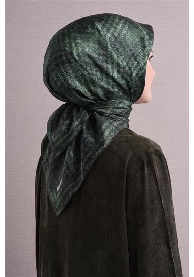 Armine Saf İpek Twill Eşarp 9628d 35 Siyah Antrasit