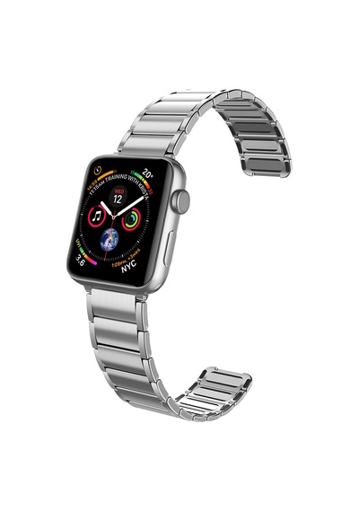 Watch 10 42mm Uyumlu Magnetik Metal Kordon Raptic Classic Serisi Gümüş