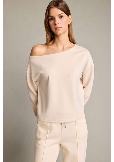 Defacto Kayık Yaka Modal Sweatshirt G2914ax25auer120 Ekru