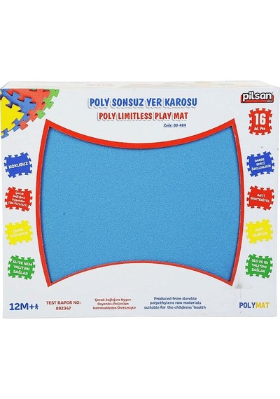 Poly Sonsuz Yer Karosu Pilsan Lisanslı Oyun Matı 16 Parça Çok Renkli