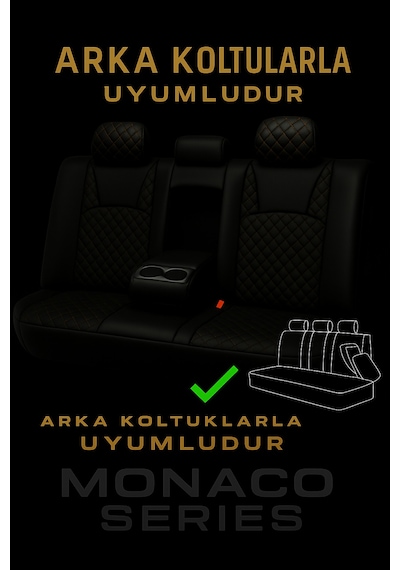 Audi A-5 Quattro 2015 - 2019 - Monaco Eviza Kumaş Deri Detaylı Oto Koltuk Kılıfı - Siyah Sarı Siyah Sarı