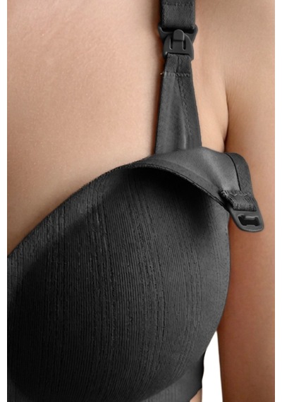 Cottonill Seamless Bra - Mavelle Siyah Lazer Kesim Klipsli Ve Çıtçıtlı Önü Açılabilir Emzirme Sütyeni Cottonill Seamless Bra - Mavelle Siyah Lazer Kesim Klipsli Ve Çıtçıtlı Önü Açılabilir Emzirme Sütyeni
