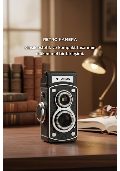 Torima CMR44 Mini Retro Dijital Fotoğraf Makinesi Siyah