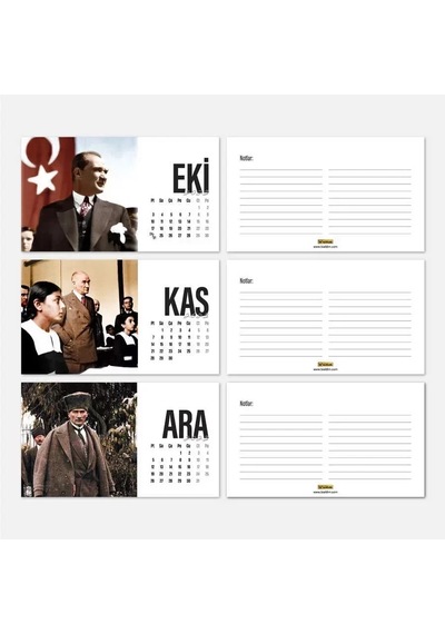 Atatu Rk Fotoğraflı Masa Takvimi - 2027 Takvimi