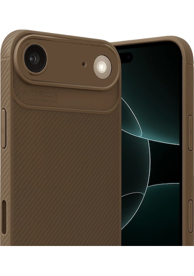 Apple Uyumlu iPhone 17 Air Kılıf Focus Carbon Silikon Kapak Kahverengi