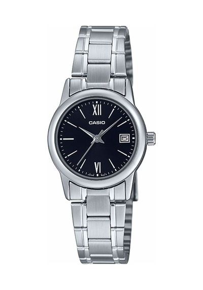 Casio Ltp-v002d-1audf Quartz Çelik Gri Siyah Kadran 25 Mm Kadın Kol Saati