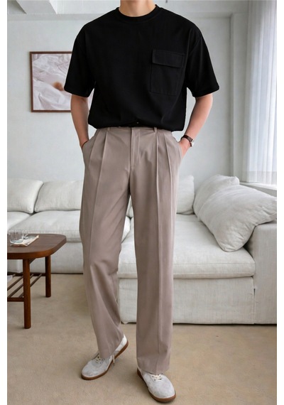 Cool Tarz Erkek Cepli Basic Tişört Oversize Modern Kesim Günlük Şık Stil Bordo Bordo
