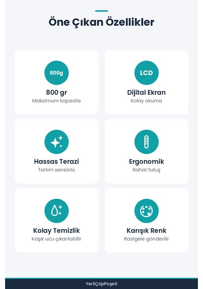 Dijital Ölçü Kaşığı - Terazili - 800 Gr Ölçme Kapasitesi Beyaz