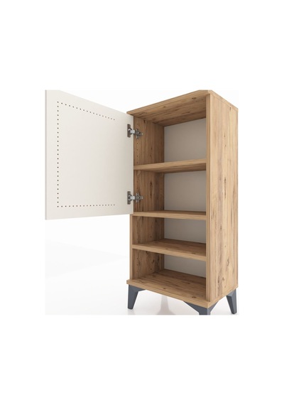 Arges Komodin 3 Raflı Tek Kapaklı 44x30x96 Çam-aytaşı Atlas Çam
