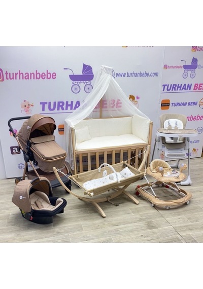 Çeyiz Seti Bebek Arabası Puset Anne Yanı Beşik Asansörlü Mama Sandalyesi Yürüteç Hamak Beşik Kahve Kahve Çeyiz Seti Bebek Arabası Puset Anne Yanı Beşik Asansörlü Mama Sandalyesi Yürüteç Hamak Beşik Kahve Kahve