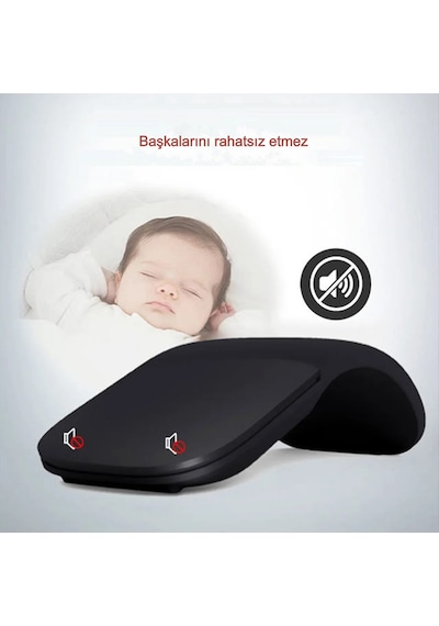 Katlanabilir Ark Dokunmatik Kablosuz Mouse Ultra İnce, Sessiz, 2.4g Usb Alıcılı, Pc/laptop Uyumlu -